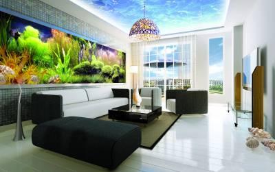 整个空间利用大面积的海洋相关图饰,而在装修和家具上却采用非常简洁的手段,这样,大空间造型与简约装饰结合更能烘托出海洋风之奇趣。设计供图/李燕海