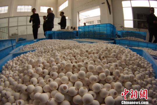 企业负责人称,以陶瓷废渣制作陶瓷珠宝,历经十年技术攻关,变废物为珠宝,节约了原料资源,并可实现反复循环利用。 王昊阳 摄